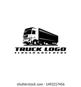 Truck silhouette abstract logo template vector illustration