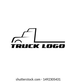 Truck silhouette abstract logo template vector illustration