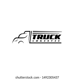 Truck silhouette abstract logo template vector illustration