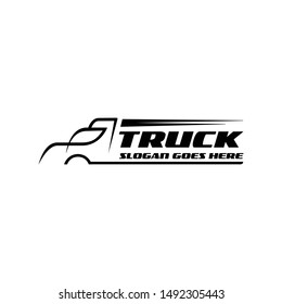 Truck silhouette abstract logo template vector illustration