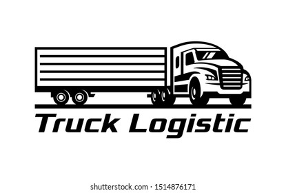 Truck silhouette abstract logo template vector