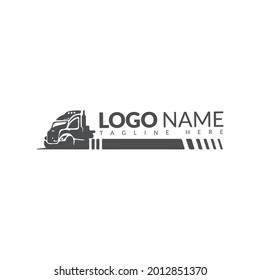 Truck silhouette abstract logo template vector