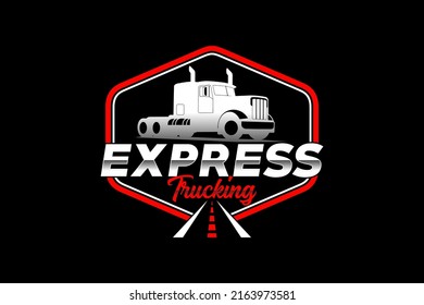 Truck silhouette abstract logo template vector. suitable for cargo logo, delivery cargo trucks, Logistic