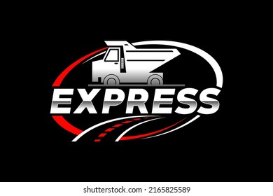 Truck silhouette abstract logo template vector. suitable for cargo logo, delivery cargo trucks, Logistic