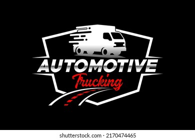 Truck silhouette abstract logo template vector. suitable for cargo logo, delivery cargo trucks, Logistic