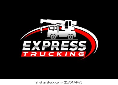 Truck silhouette abstract logo template vector. suitable for cargo logo, delivery cargo trucks, Logistic