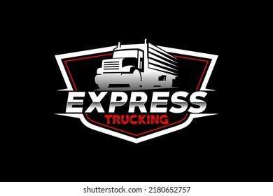 Truck silhouette abstract logo template vector. suitable for cargo logo, delivery cargo trucks, Logistic