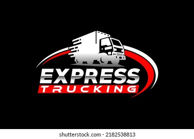 Truck silhouette abstract logo template vector. suitable for cargo logo, delivery cargo trucks, Logistic