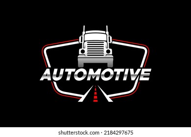 Truck silhouette abstract logo template vector. suitable for cargo logo, delivery cargo trucks, Logistic