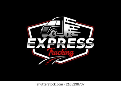 Truck silhouette abstract logo template vector. suitable for cargo logo, delivery cargo trucks, Logistic