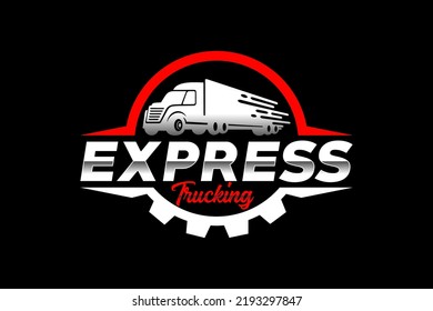 Truck silhouette abstract logo template vector. suitable for cargo logo, delivery cargo trucks, Logistic