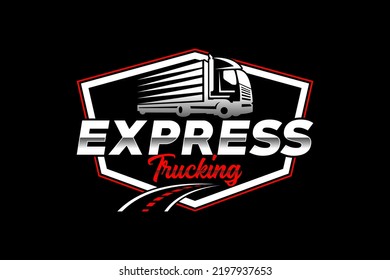 Truck silhouette abstract logo template vector. suitable for cargo logo, delivery cargo trucks, Logistic