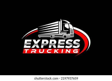 Truck silhouette abstract logo template vector. suitable for cargo logo, delivery cargo trucks, Logistic