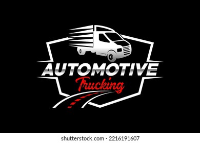 Truck silhouette abstract logo template vector. suitable for cargo logo, delivery cargo trucks, Logistic