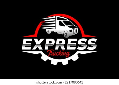 Truck silhouette abstract logo template vector. suitable for cargo logo, delivery cargo trucks, Logistic