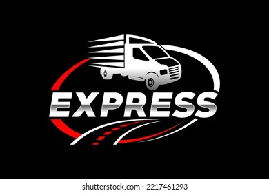 Truck silhouette abstract logo template vector. suitable for cargo logo, delivery cargo trucks, Logistic