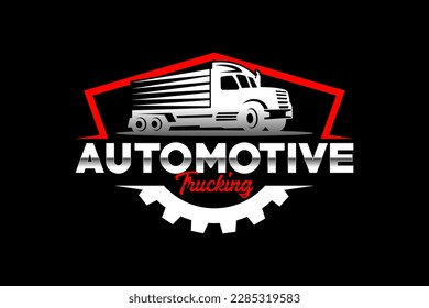 Truck silhouette abstract logo template vector. suitable for cargo logo, delivery cargo trucks, Logistic