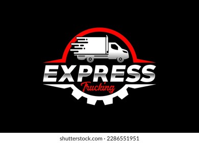 Truck silhouette abstract logo template vector. suitable for cargo logo, delivery cargo trucks, Logistic