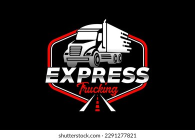Truck silhouette abstract logo template vector. suitable for cargo logo, delivery cargo trucks, Logistic