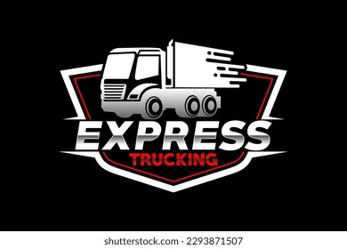 Truck silhouette abstract logo template vector. suitable for cargo logo, delivery cargo trucks, Logistic