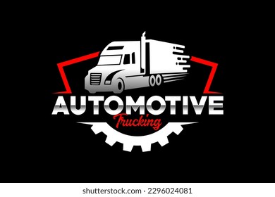 Truck silhouette abstract logo template vector. suitable for cargo logo, delivery cargo trucks, Logistic