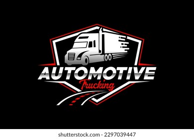 Truck silhouette abstract logo template vector. suitable for cargo logo, delivery cargo trucks, Logistic