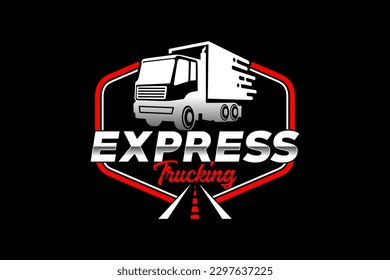 Truck silhouette abstract logo template vector. suitable for cargo logo, delivery cargo trucks, Logistic
