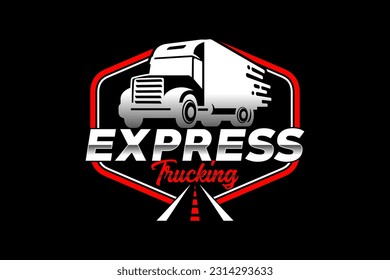 Truck silhouette abstract logo template vector. suitable for cargo logo, delivery cargo trucks, Logistic