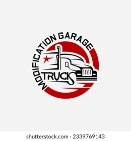 Truck silhouette abstract logo template vector