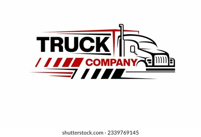 Truck silhouette abstract logo template vector