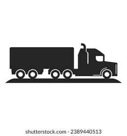 Truck silhouette abstract logo template vector. Logistic delivery, express fast shipping logo design template