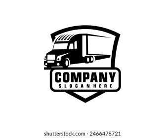 Truck silhouette abstract logo template vector suitable for cargo logo delivery cargo trucks.