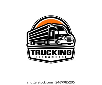 Truck silhouette abstract logo template vector suitable for cargo trucks Logistic logo.