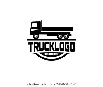 Truck silhouette abstract logo template vector suitable for cargo trucks Logistic logo.