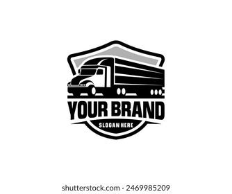 Truck silhouette abstract logo template vector suitable for cargo trucks Logistic logo.