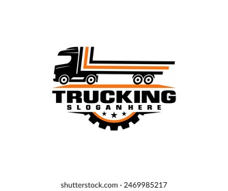 Truck silhouette abstract logo template vector suitable for cargo trucks Logistic logo.