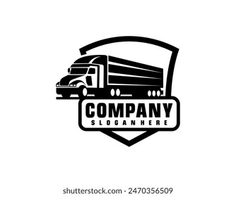 Truck silhouette abstract logo template vector suitable for cargo trucks Logistic logo.