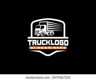 Truck silhouette abstract logo template vector suitable for cargo trucks Logistic logo.