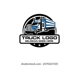 Truck silhouette abstract logo template vector suitable for cargo trucks Logistic logo.