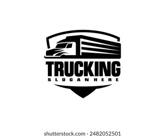 Truck silhouette abstract logo template vector suitable for cargo trucks Logistic logo.