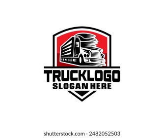 Truck silhouette abstract logo template vector suitable for cargo trucks Logistic logo.