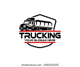 Truck silhouette abstract logo template vector suitable for cargo trucks Logistic logo.