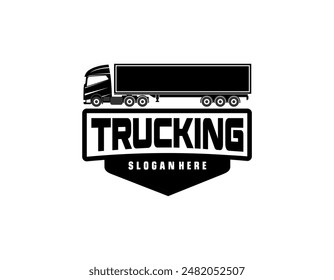 Truck silhouette abstract logo template vector suitable for cargo trucks Logistic logo.