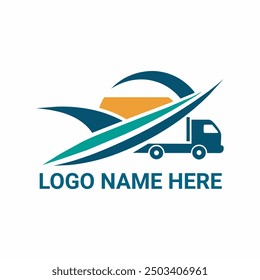 Truck silhouette abstract logo template vector