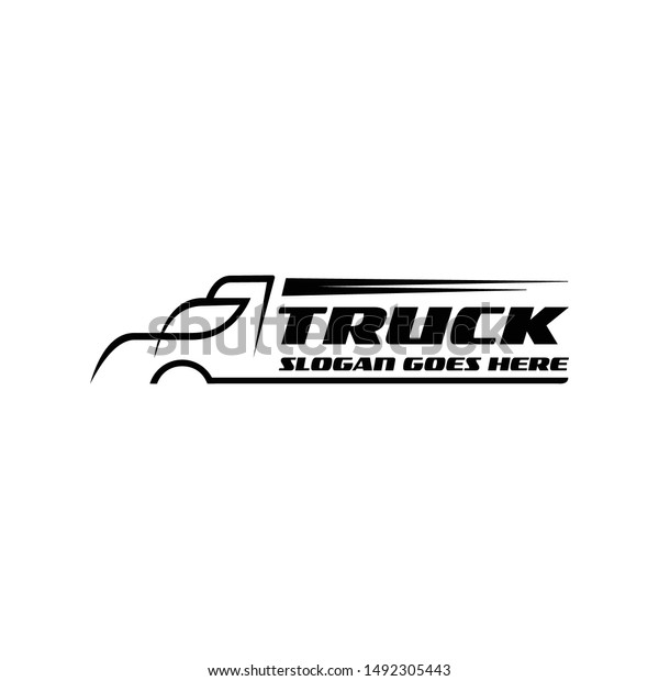 Truck silhouette abstract logo template\
vector illustration