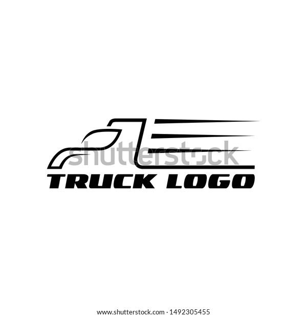 Truck silhouette abstract logo template\
vector illustration