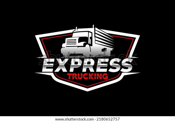 Truck silhouette abstract\
logo template vector. suitable for cargo logo, delivery cargo\
trucks, Logistic