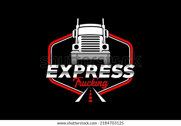 Truck silhouette abstract\
logo template vector. suitable for cargo logo, delivery cargo\
trucks, Logistic