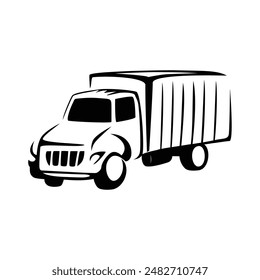 truck silhouette design. shipping transportation sign and symbol.