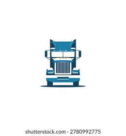 truck silhouette flat vector illustration on white background